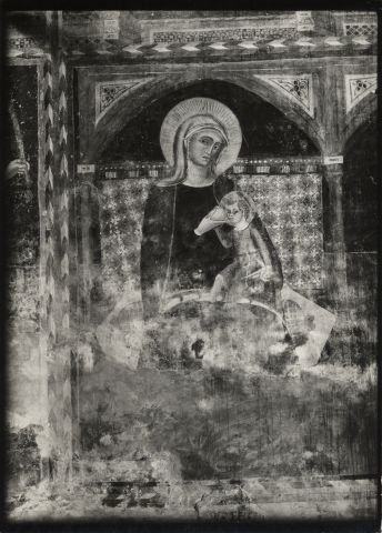 Anonimo — Anonimo abruzzese - sec. XV - Madonna con Bambino in trono — insieme